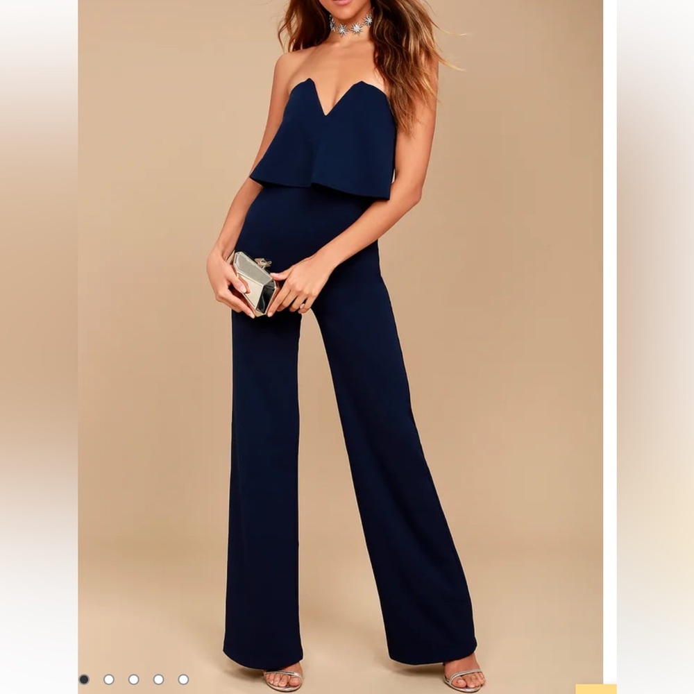 Lulus power of love strapless jumpsuit
